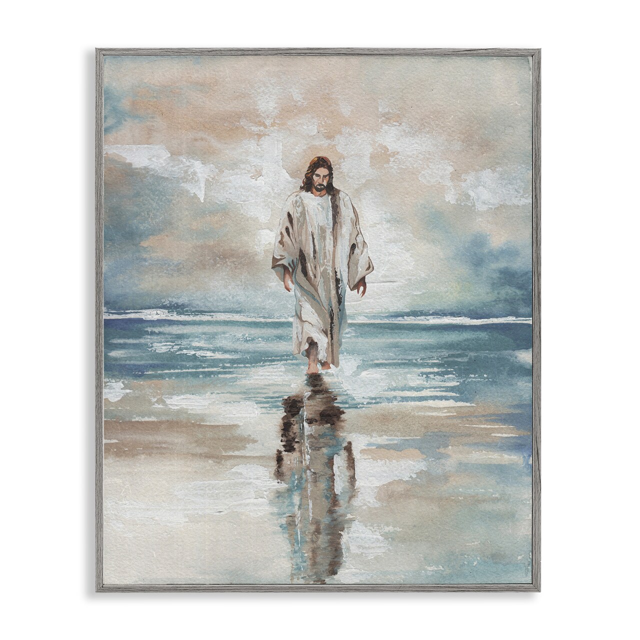 Stupell Industries Jesus on Water Framed Giclee, design by Elizabeth Medley